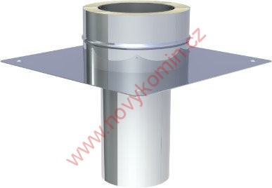 Zákl. deska pro komín. nav. (kruh. zásun) tl.0,6mm (plyn,dřevo) tl.izolace 50mm Průměr 130mm