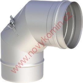 Nerezové koleno 87° pevné s čistícím otvorem tl.0,6mm (bodovaný svár) Průměr 80mm