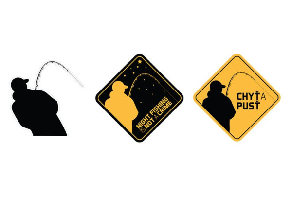 DELPHIN Nálepka  - Night fishing is not a crime1