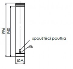 Nerezová komínová vložka 1000mm se spouštěcími poutky tl.1,0mm Průměr 100mm