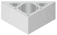 Komínová lehčená tvárnice trojúhelníková 60x60x84,5cm v.33cm